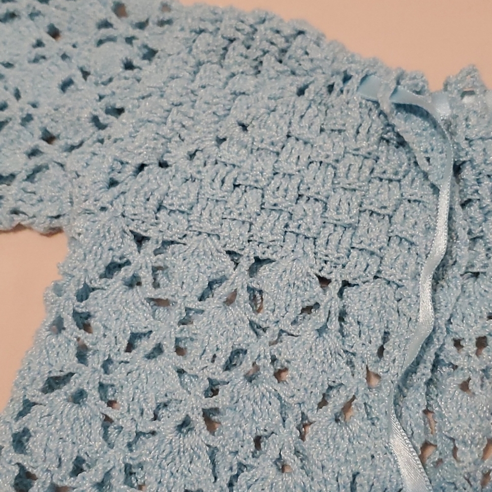 Handmade Blue Baby Sweater - Picture 7 of 7